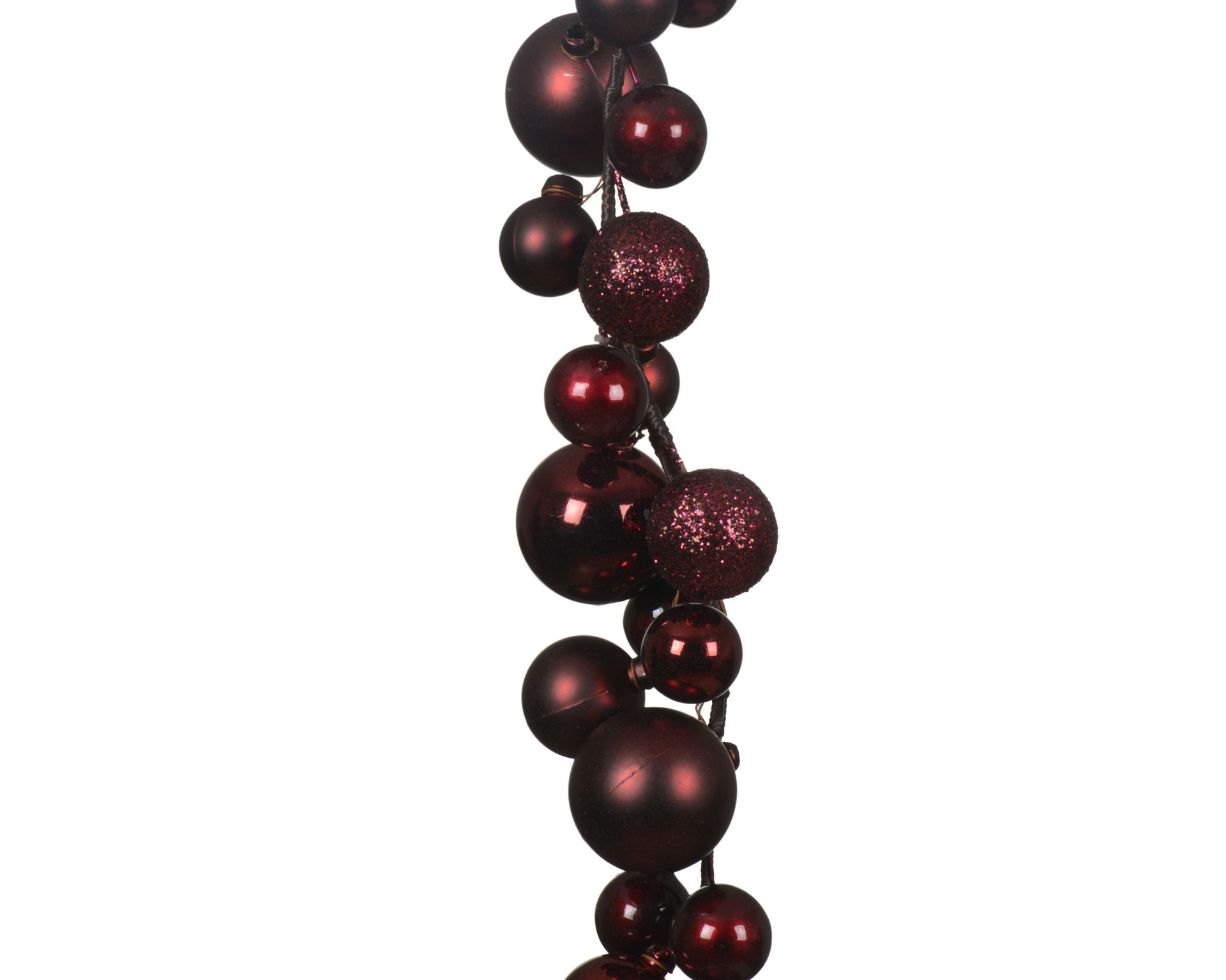 Kerstballenslinger PLC Ossenbloed 180cm - Mat/Glanzend/Glitter