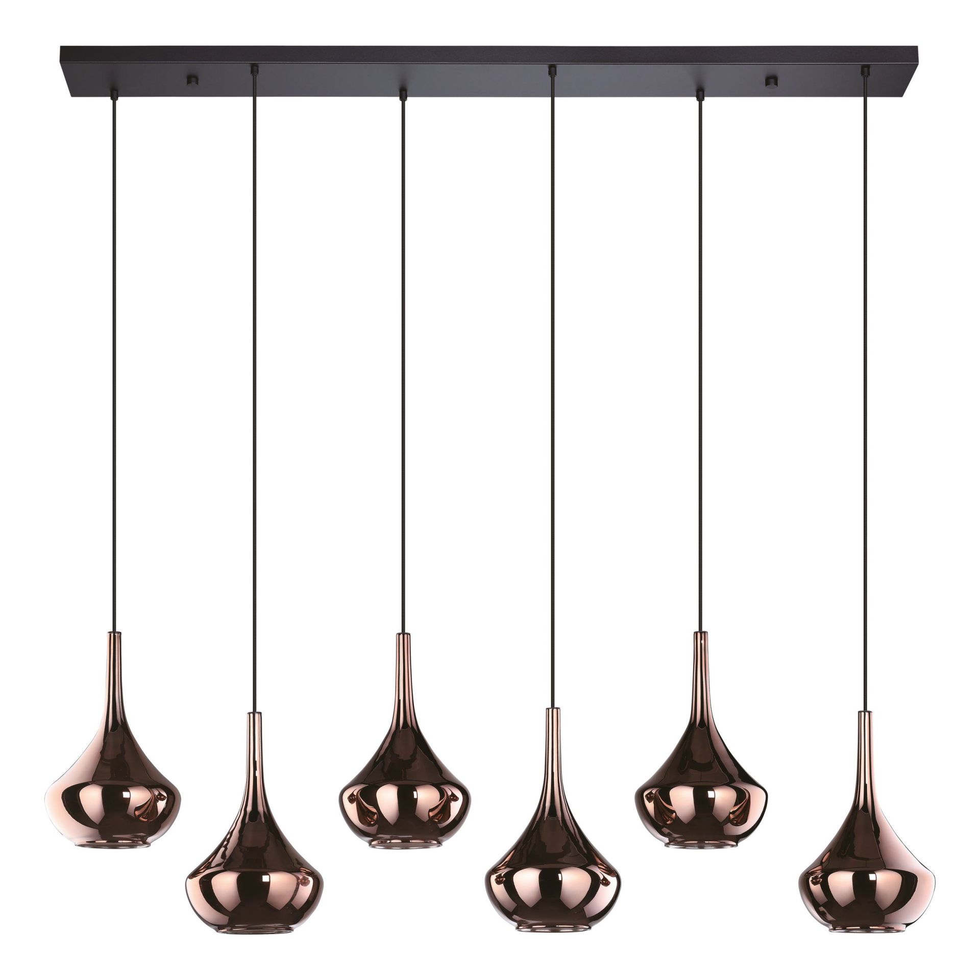Eglo Almoster Hanglamp Koper/Opaal Glas 6x E27