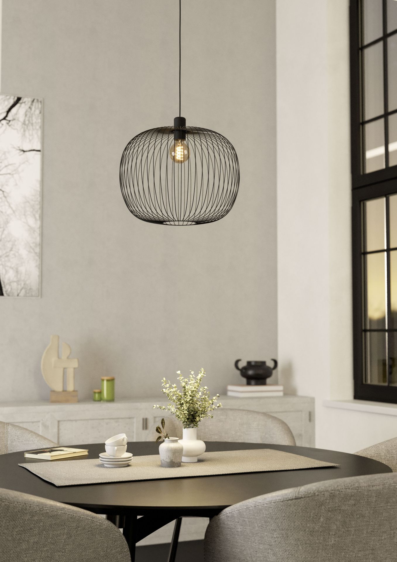 Eglo Lodods Hanglamp Zwart 450mm E27