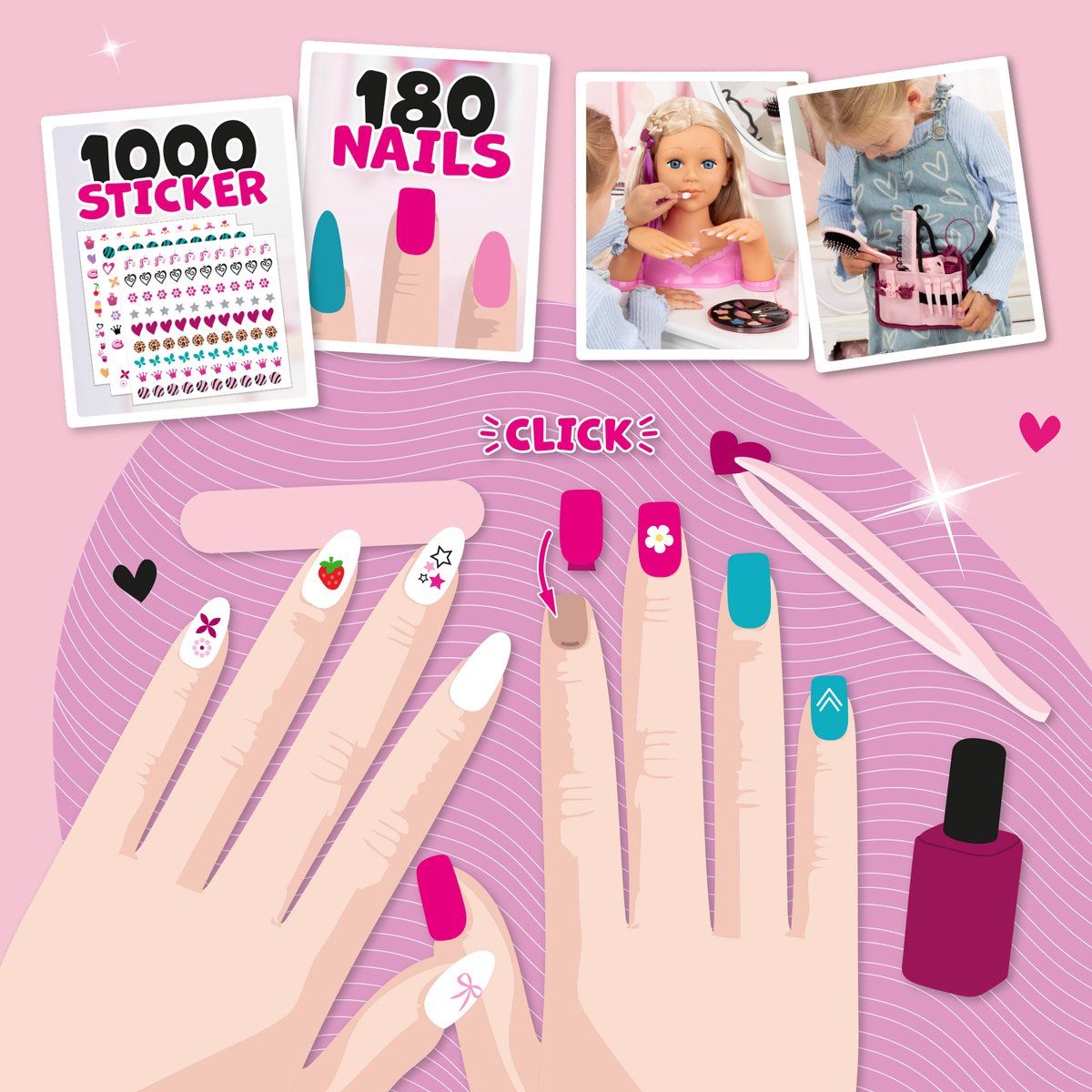 Charlene Magic Nails Kaphoofd 27 cm met make-up en nagels