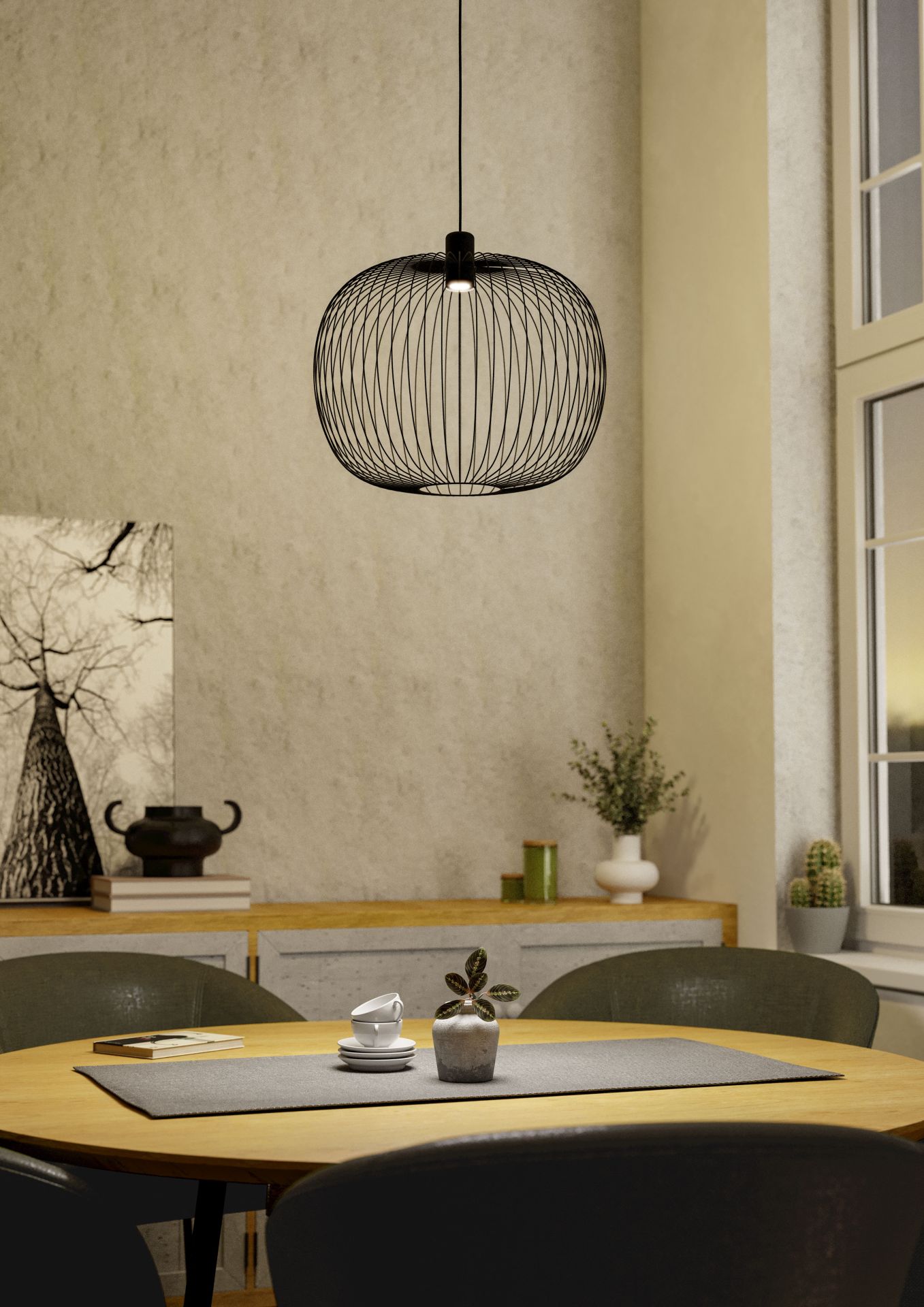 Eglo Lodods Hanglamp Zwart 450mm E27