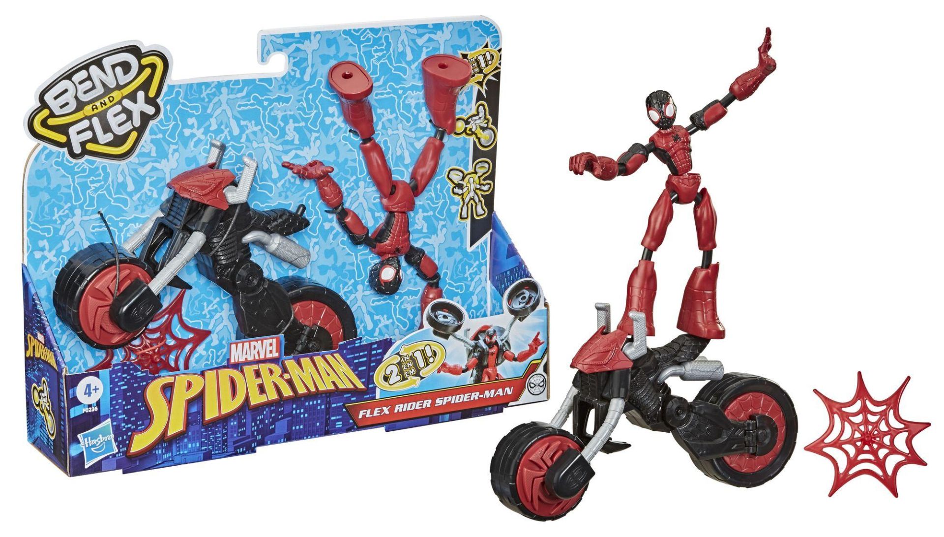 Spiderman Bend and Flex Rider. figuur en voertuig
