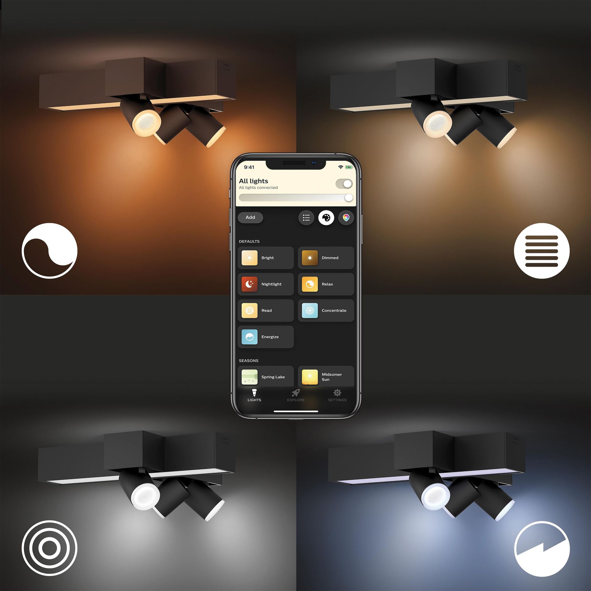 Philips Hue Plafondlamp Centris Zwart 3xGU10 5.7W White&Color Ambiance BT