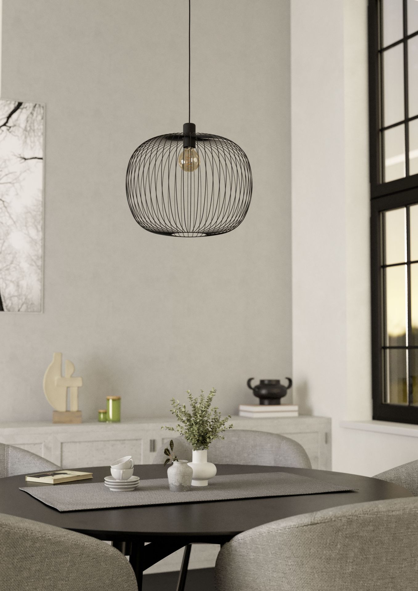 Eglo Lodods Hanglamp Zwart 450mm E27