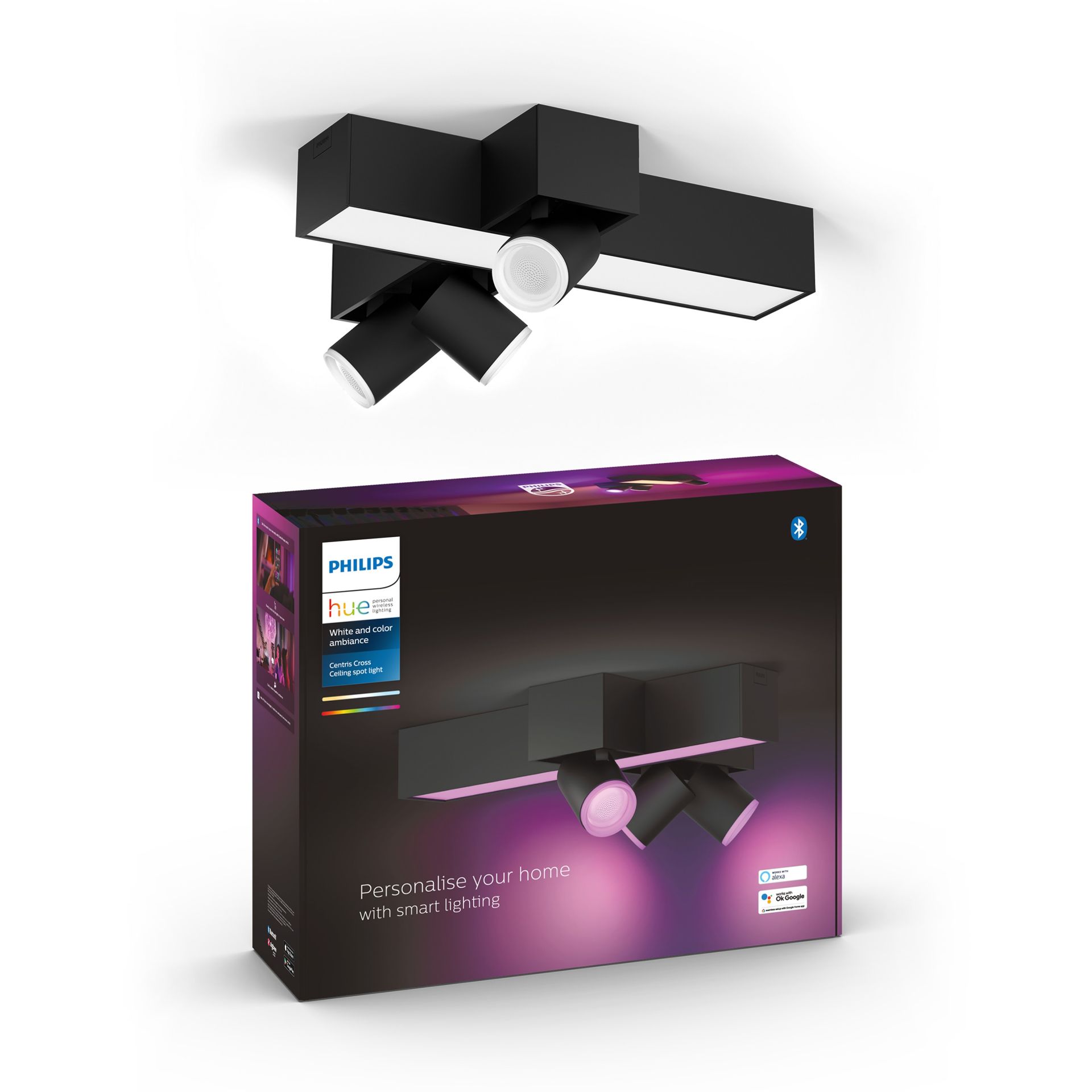 Philips Hue Plafondlamp Centris Zwart 3xGU10 5.7W White&Color Ambiance BT