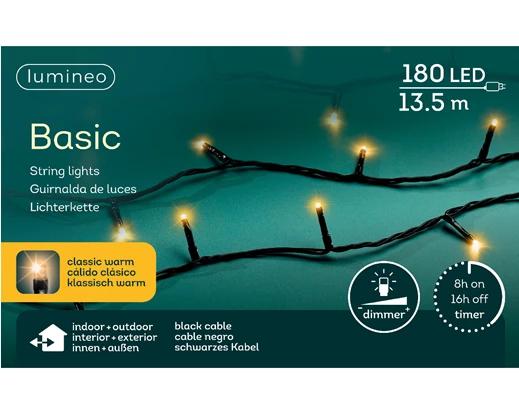 Kerstverlichting LED Basic 13.5m - 180 leds - Black/Classic Warm - In/Outdoor